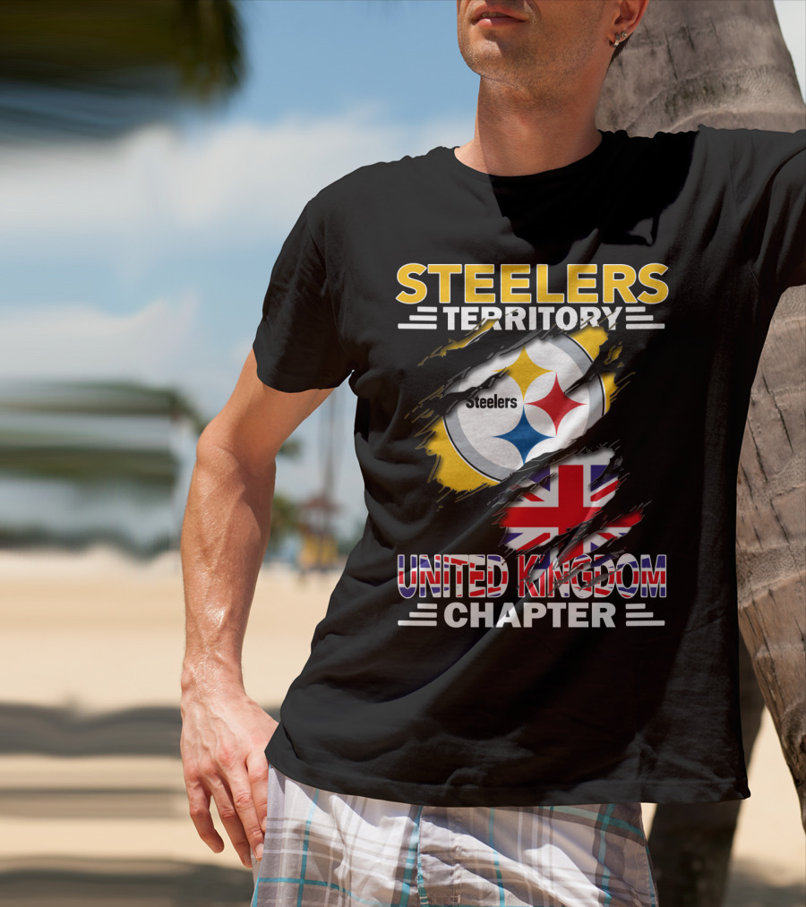 Steelers Territory United Kingdom Chapter Steelers Logo And Union Jack T-Shirt