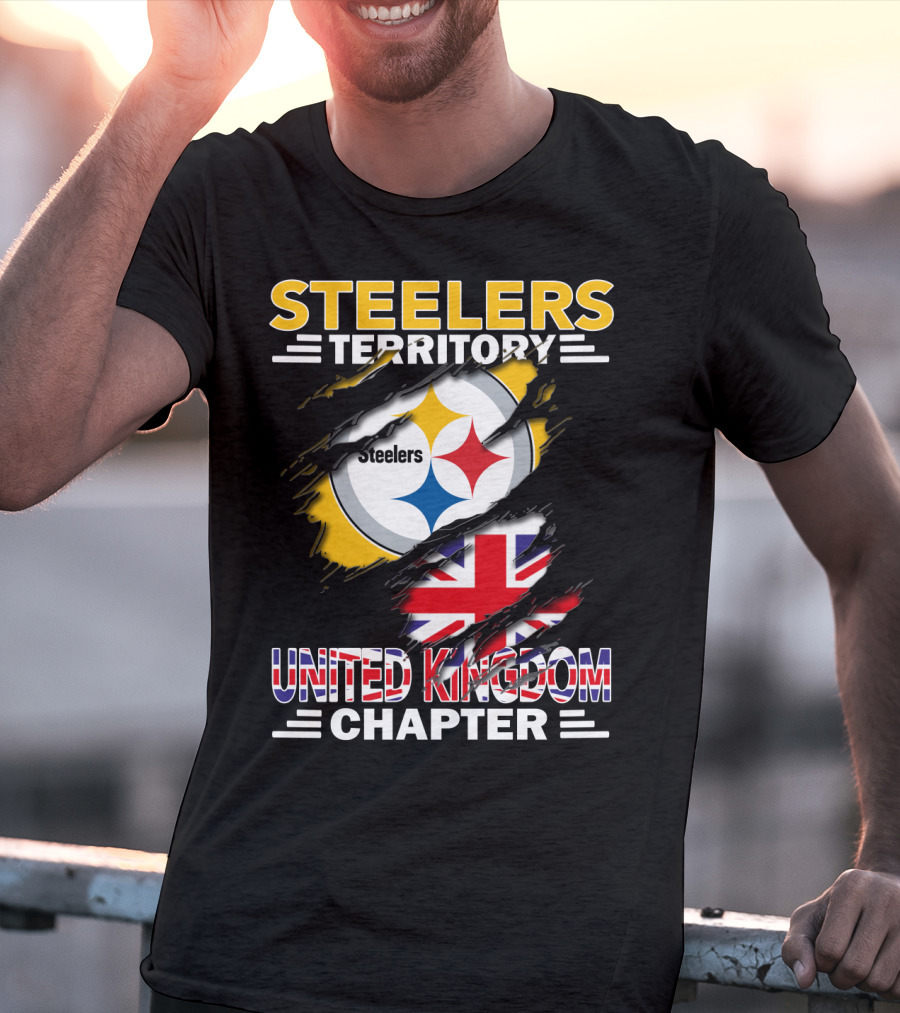 Steelers Territory United Kingdom Chapter Steelers Logo And Union Jack T-Shirt