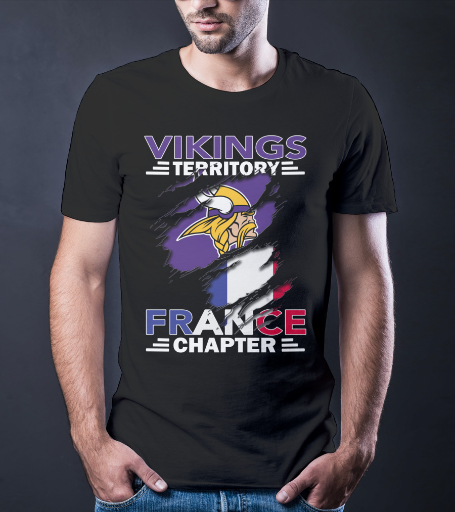 Vikings Territory France Chapter Nordic Heritage Football Fan Group T-Shirt