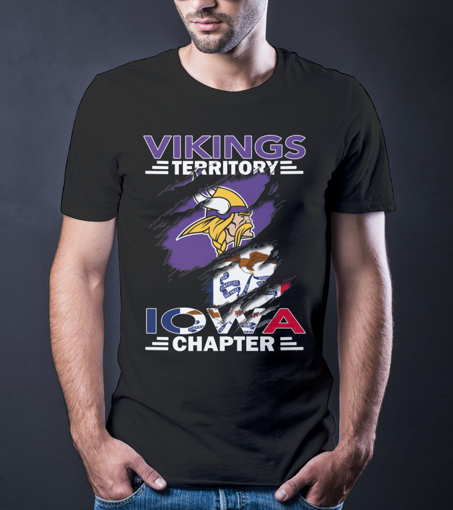 Vikings Territory Iowa Chapter Minnesota NFL Football Fan Club T-Shirt