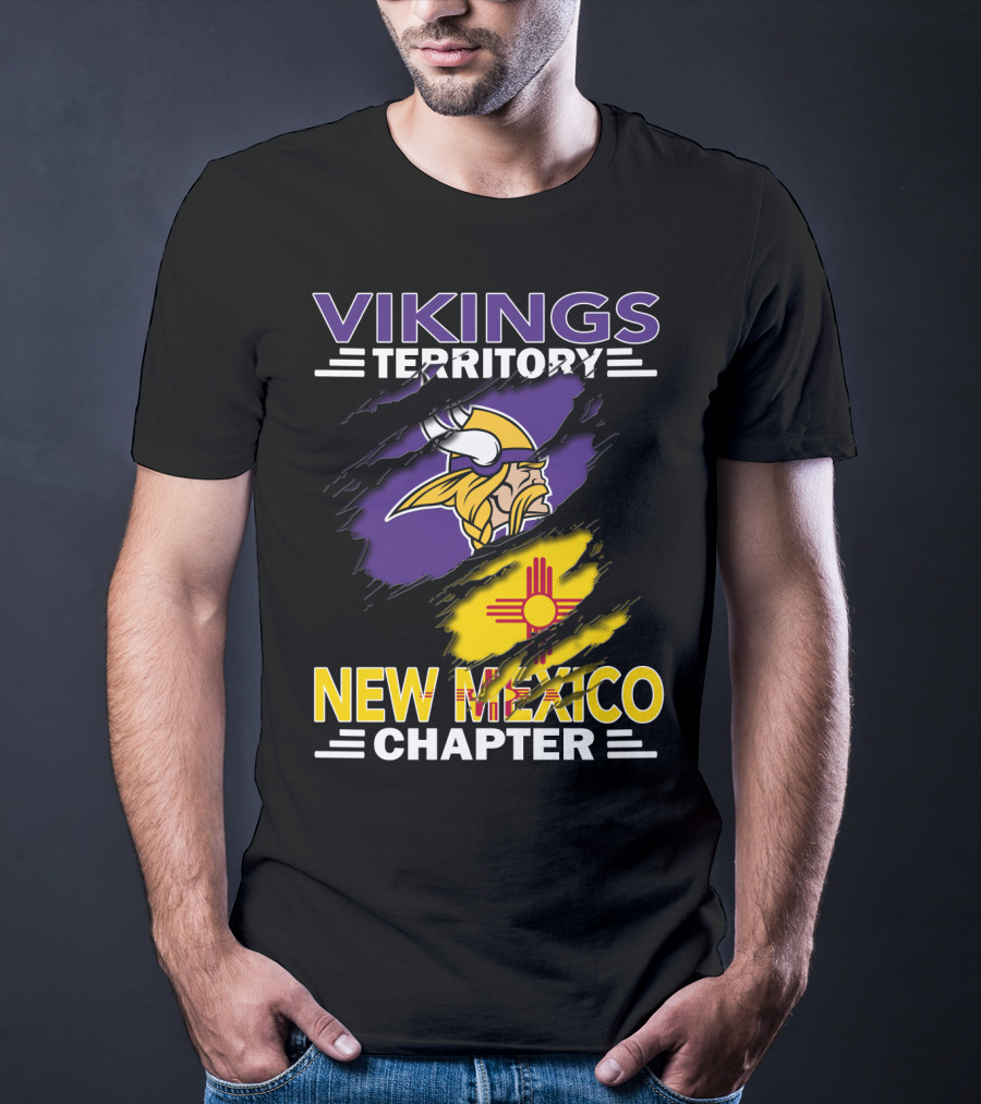 Vikings Territory New Mexico Chapter Minnesota Vikings New Mexico Flag T-Shirt