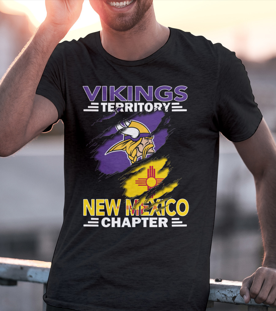 Vikings Territory New Mexico Chapter Minnesota Vikings New Mexico Flag T-Shirt