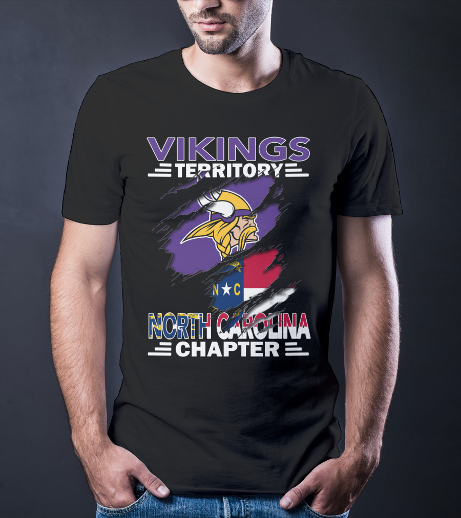 Vikings Territory North Carolina Chapter NC Flag And Viking T-Shirt