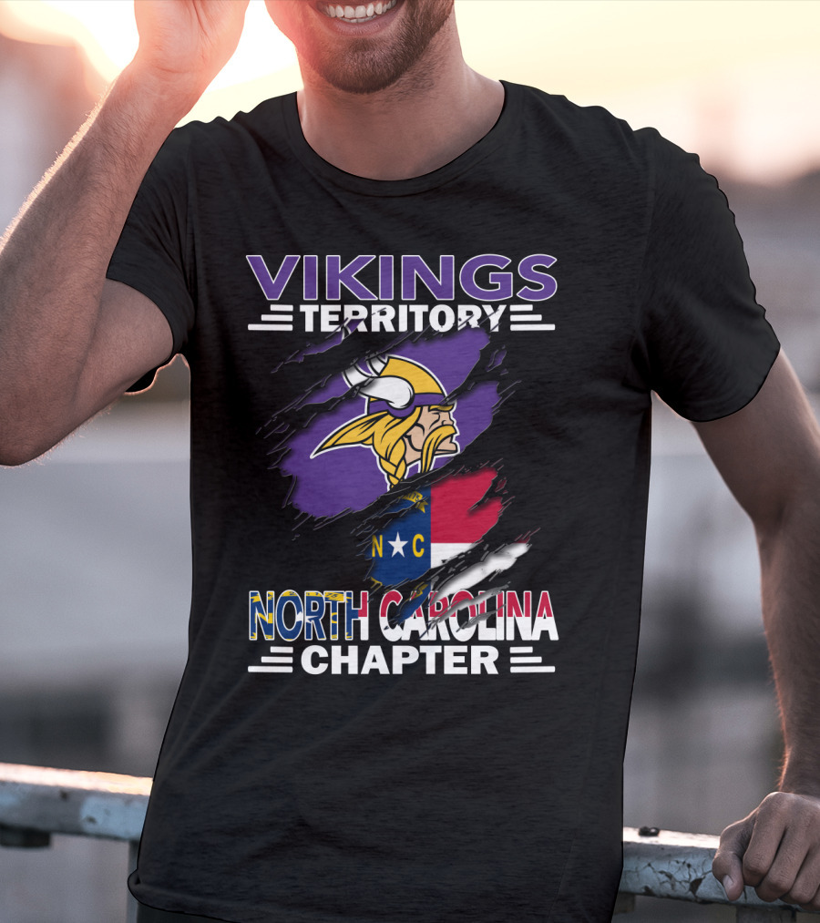 Vikings Territory North Carolina Chapter NC Flag And Viking T-Shirt