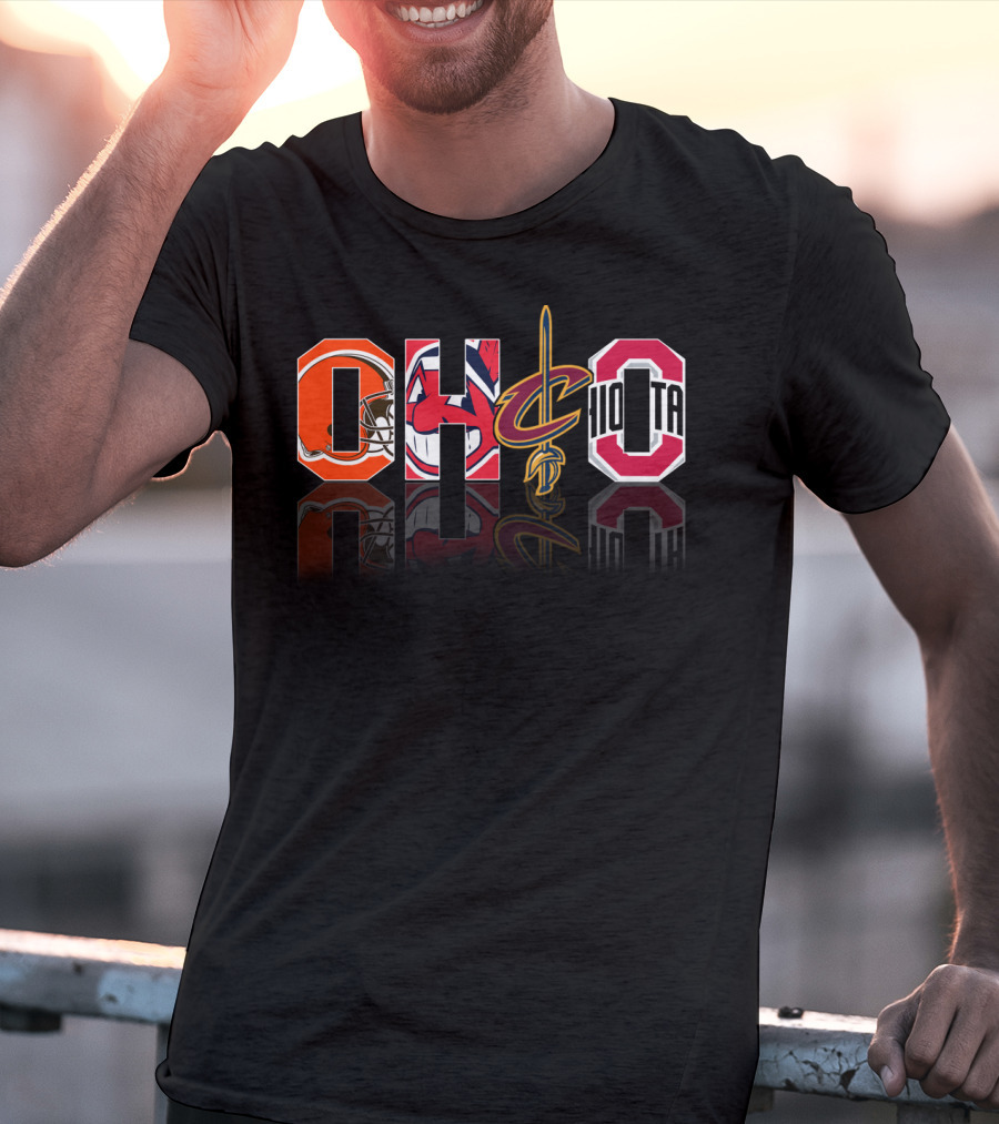 Ohio City Sports Team Logos Browns Indians Cavaliers Buckeyes T-Shirt