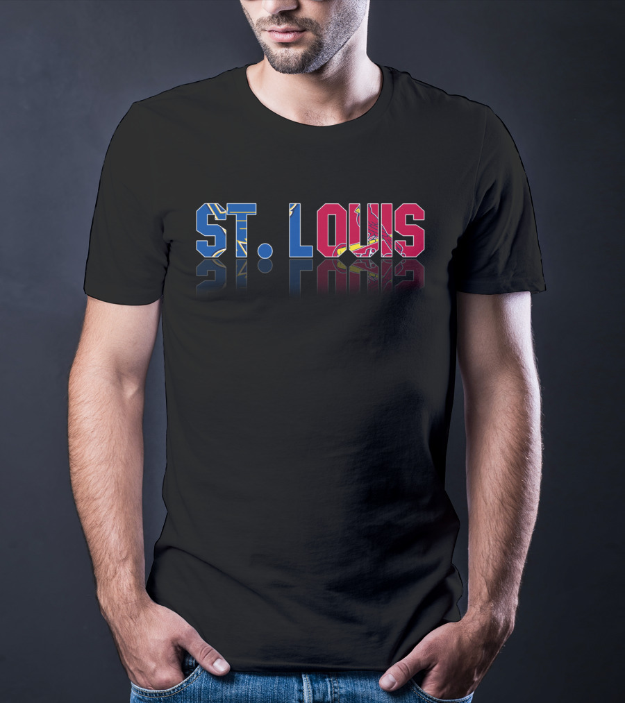 St. Louis Blues Cardinals NHL MLB Reflection T-Shirt