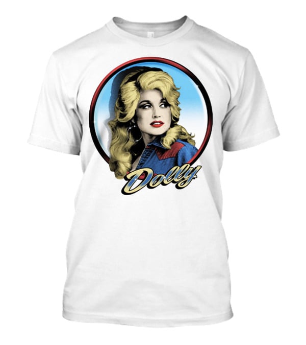 Dolly Parton Retro Portrait Blue Circle T-Shirt