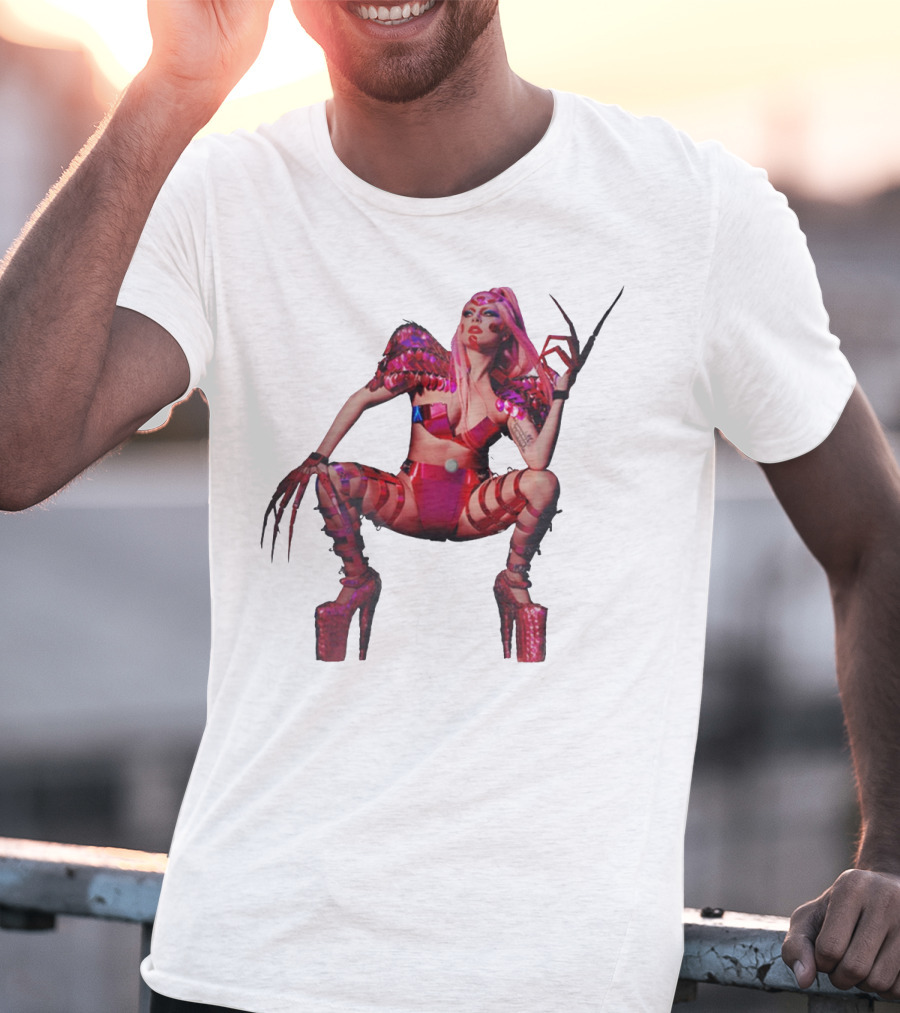 Chromatics Merch Futuristic Pink Costume And High Heels T-Shirt
