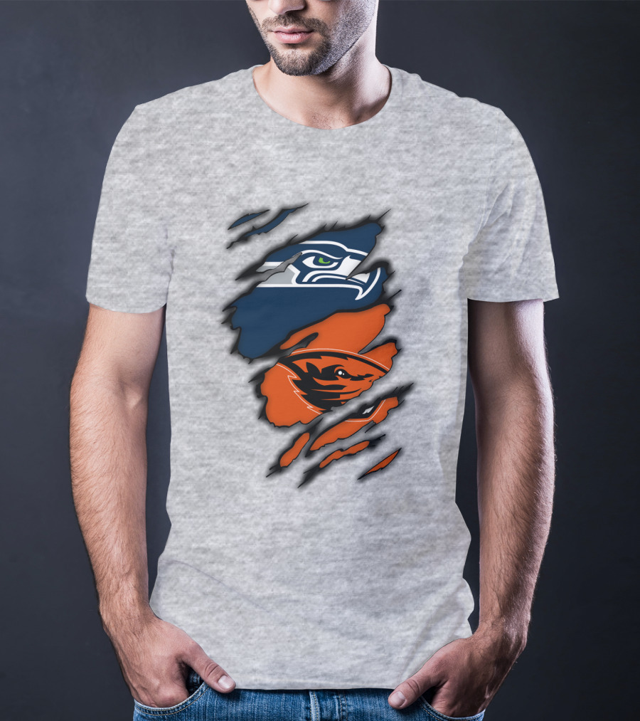 Seattle Seahawks Oregon State Beavers Claw T-Shirt