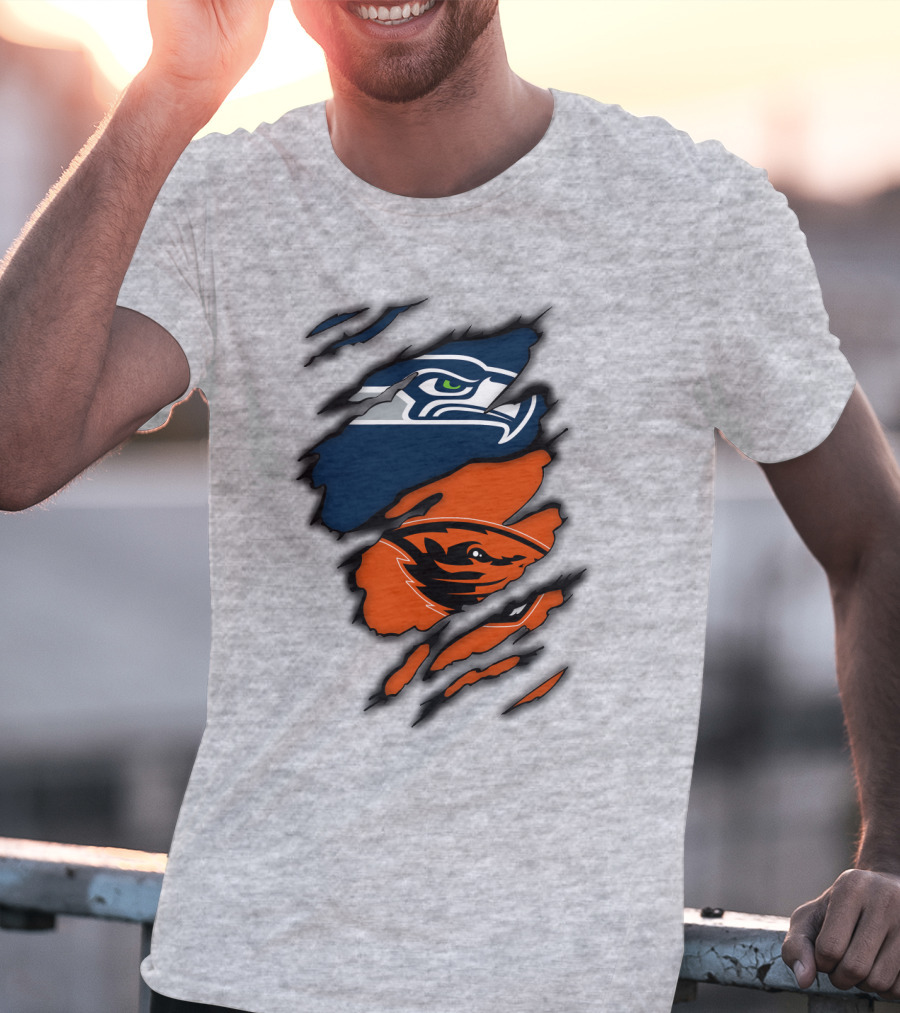 Seattle Seahawks Oregon State Beavers Claw T-Shirt