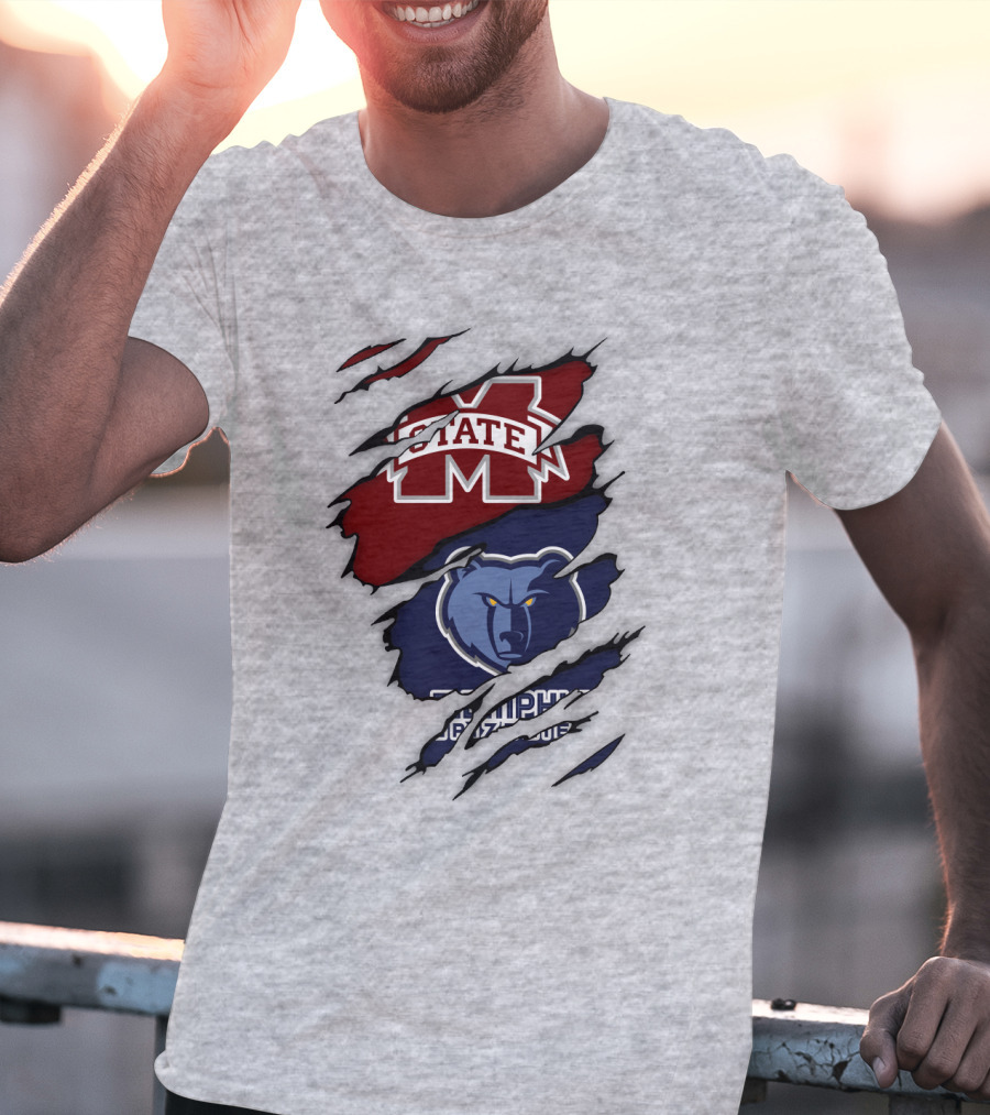 Memphis Grizzlies Mississippi State Bulldogs Rip T-Shirt