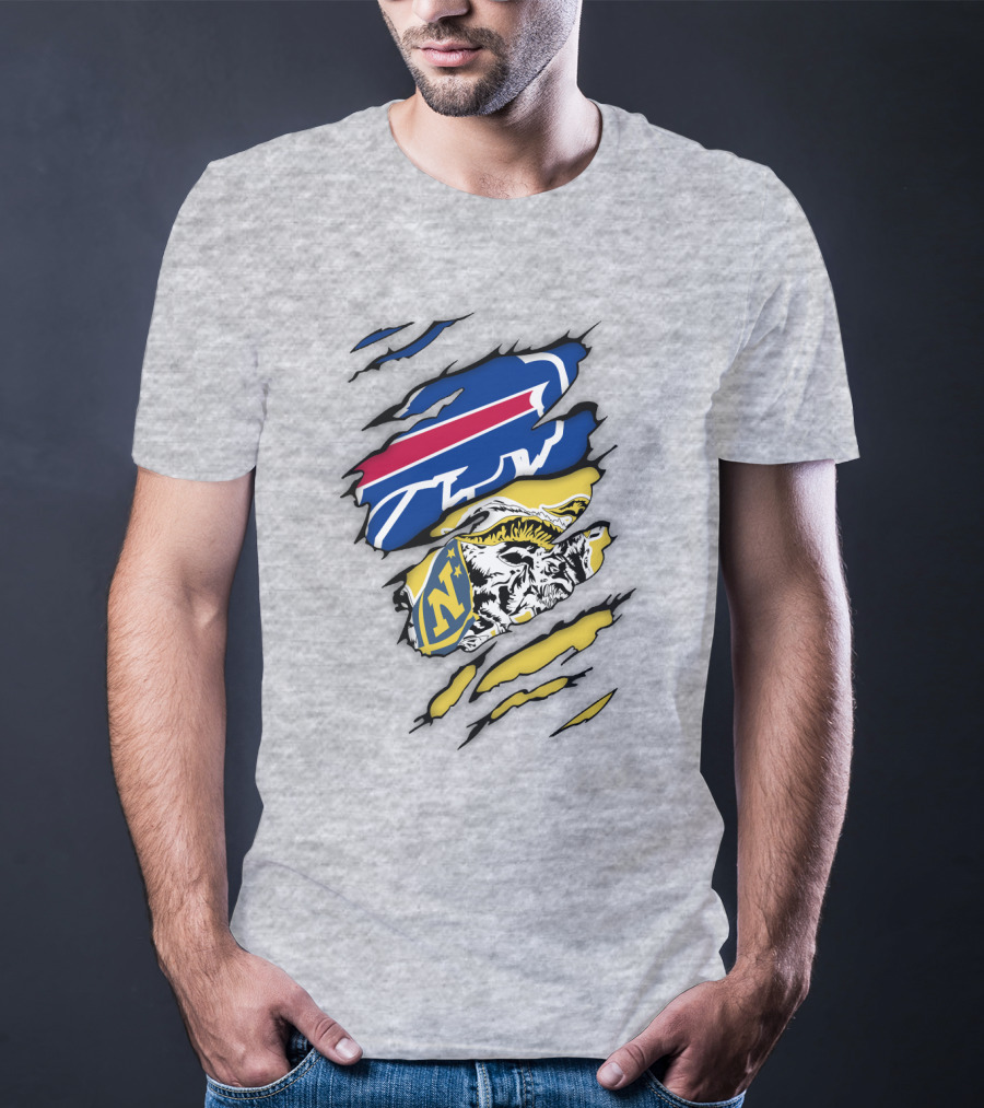 Navy Midshipmen Buffalo Bills Claw Scratch T-Shirt