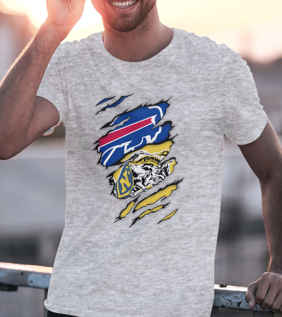 Navy Midshipmen Buffalo Bills Claw Scratch T-Shirt