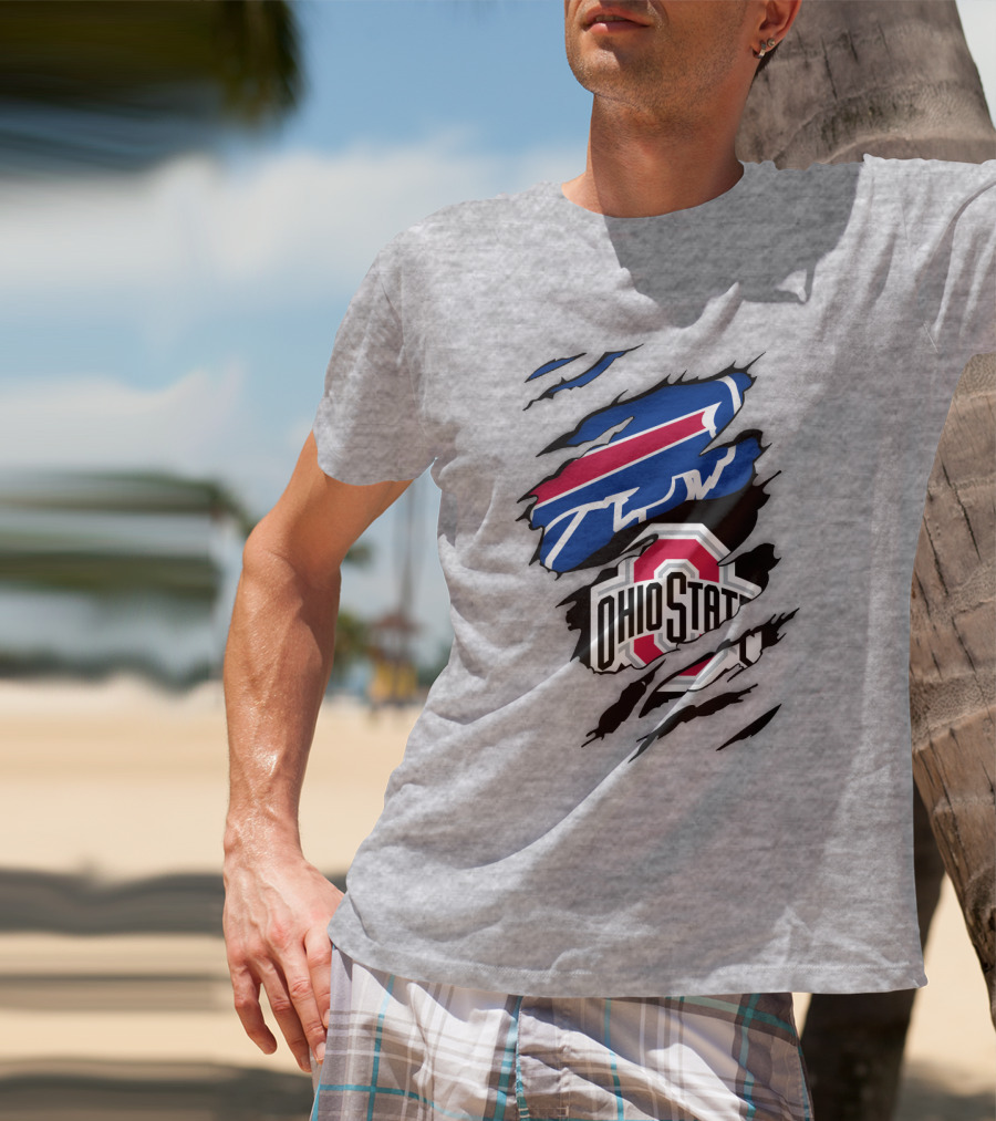 Buffalo Bills Ohio State Buckeye Logo Mashup T-Shirt
