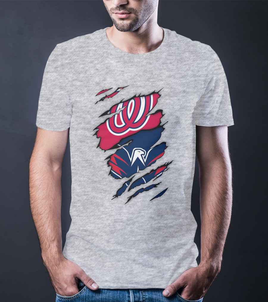 Washington Capitals Nationals Logos Fusion T-Shirt
