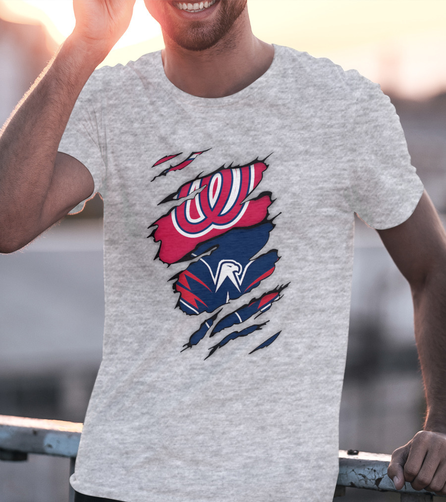 Washington Capitals Nationals Logos Fusion T-Shirt