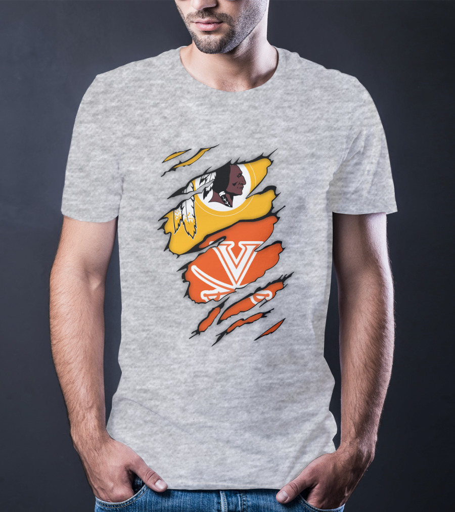 Virginia Cavaliers Washington Football Team Logo Mashup T-Shirt