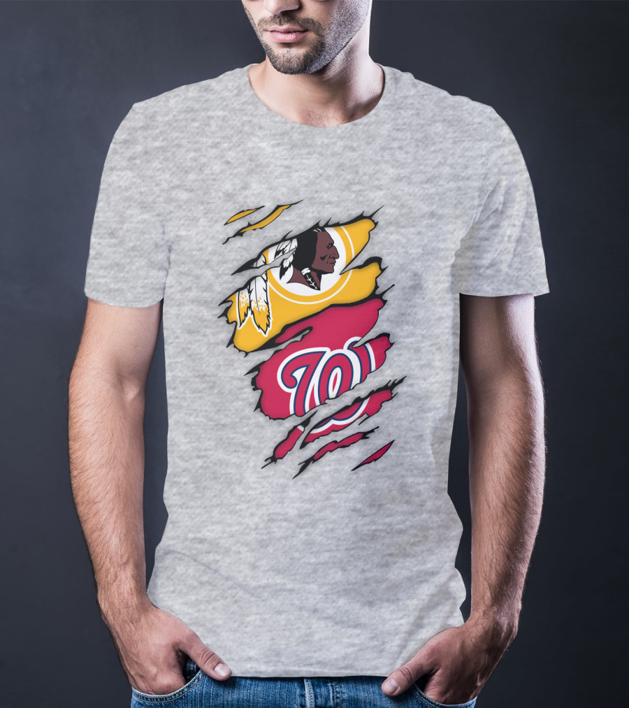 Washington Redskins Nationals Logo Mashup T-Shirt