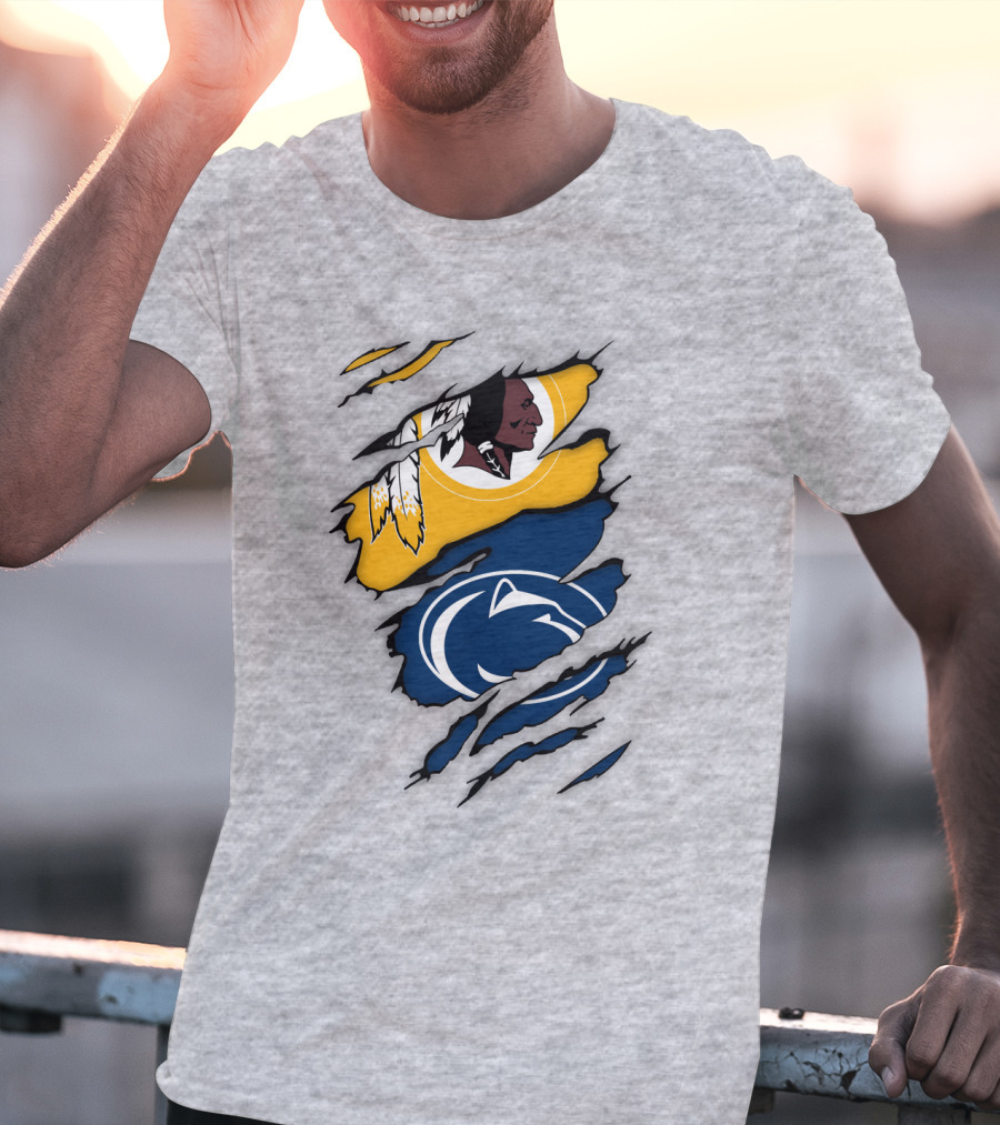 Washington Redskins Penn State Nittany Lions Fan Logo Mashup T-Shirt