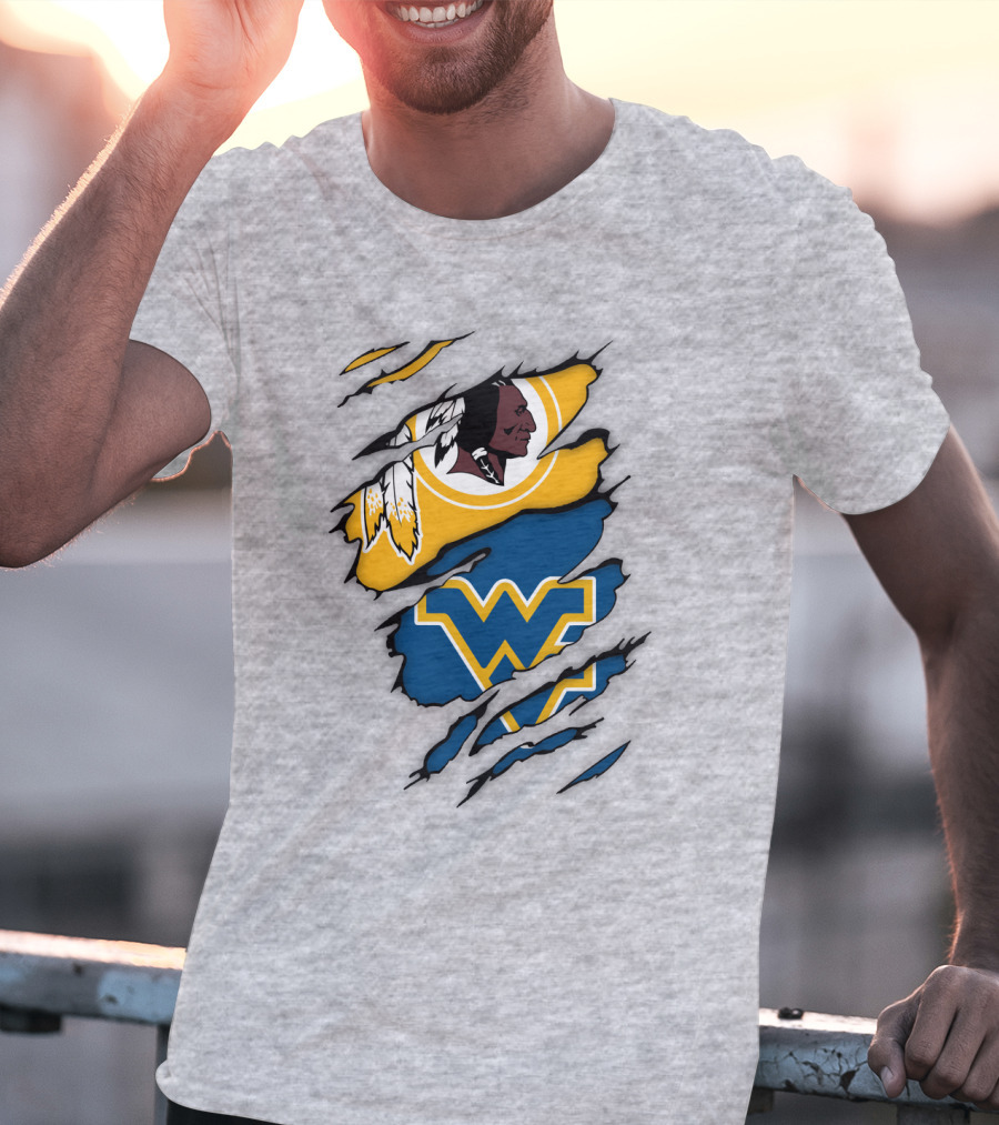 Washington Redskins Wv Mountaineers Collaboration T-Shirt