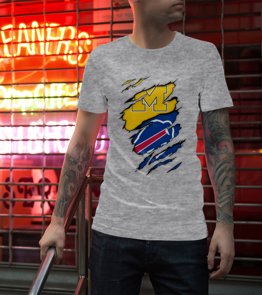Buffalo Bills University Of Michigan Claw Rips T-Shirt