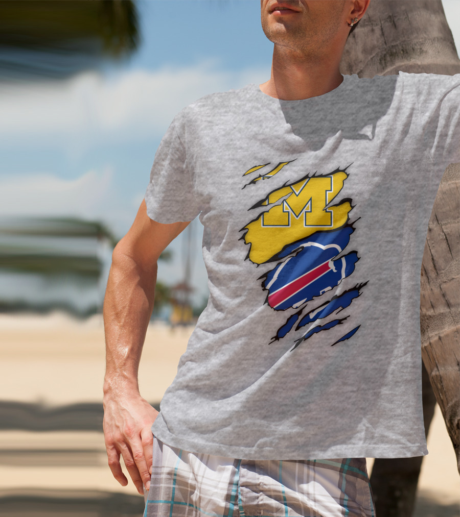 Buffalo Bills University Of Michigan Claw Rips T-Shirt