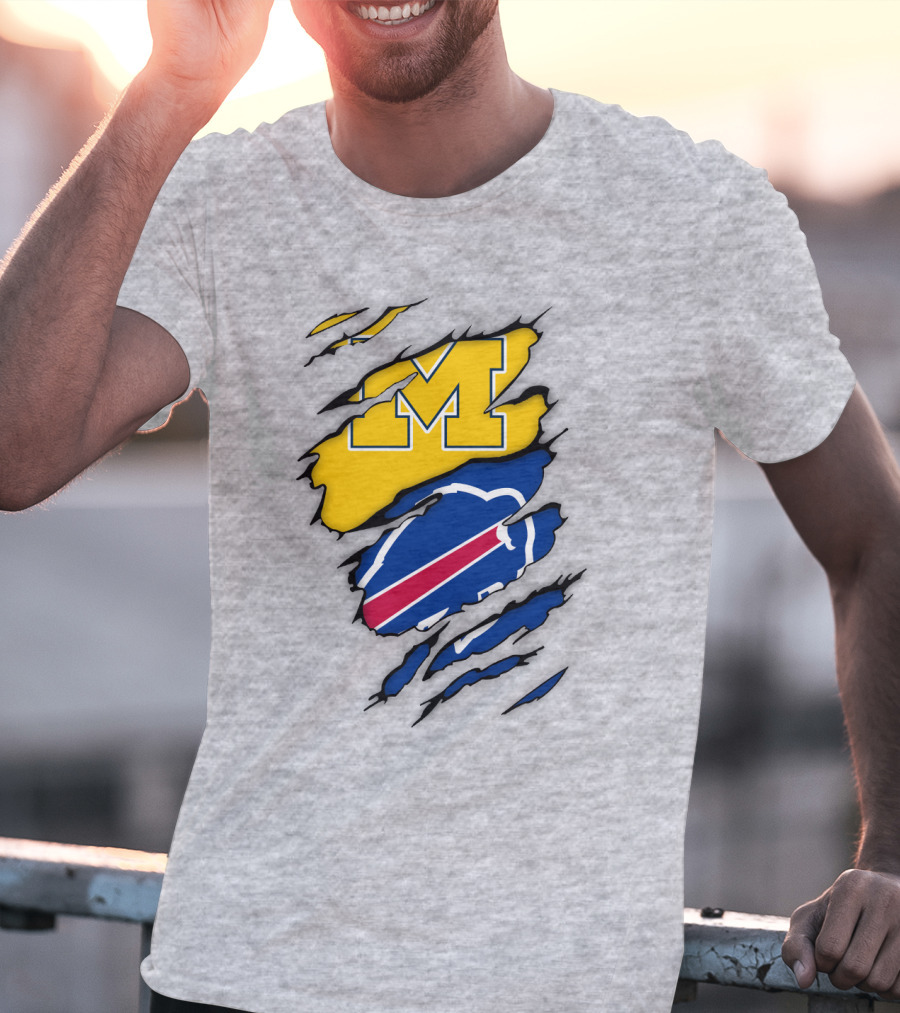 Buffalo Bills University Of Michigan Claw Rips T-Shirt
