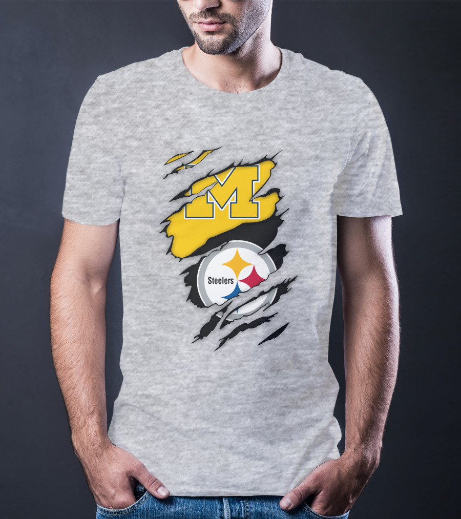 Pittsburgh Steelers Michigan Wolverines Collaboration T-Shirt