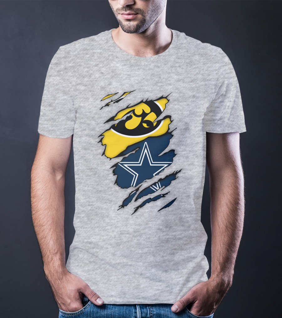 Dallas Cowboys Iowa Hawkeyes Fan Claw Marks T-Shirt