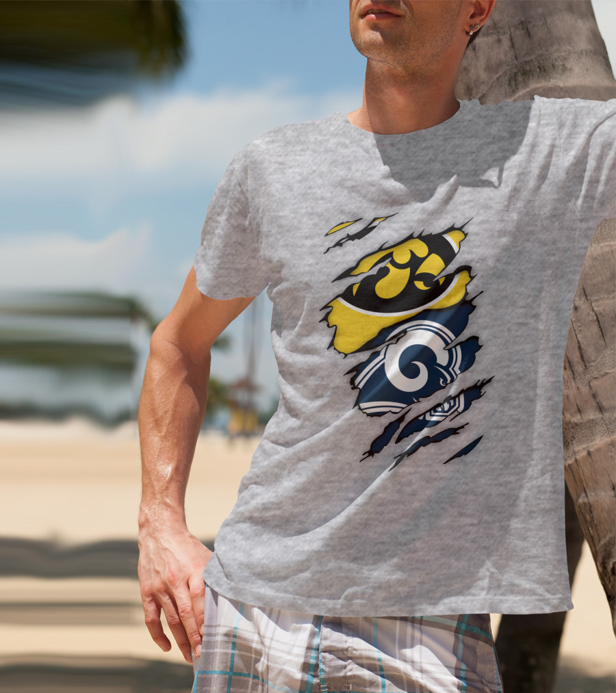 Los Angeles Rams Iowa Hawkeyes Claw Marks T-Shirt