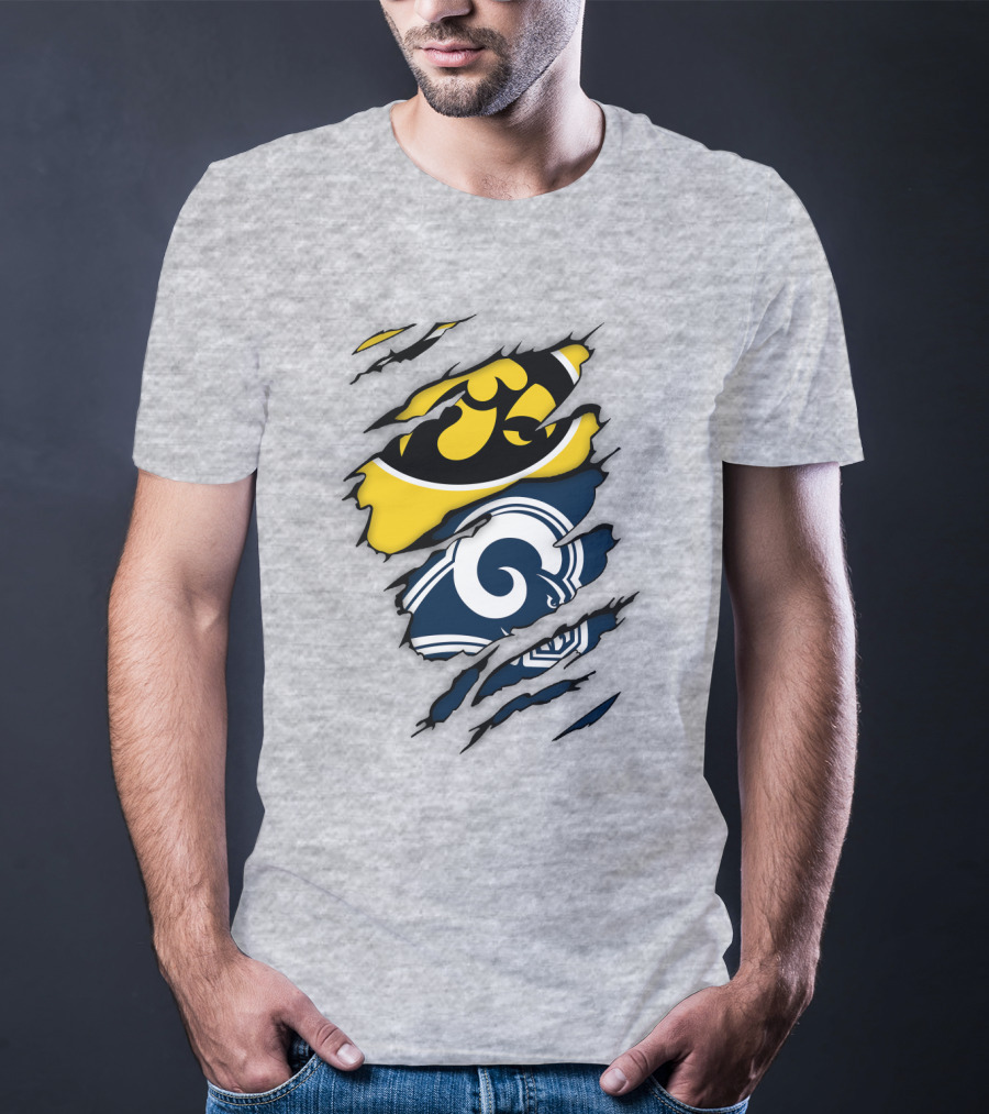 Los Angeles Rams Iowa Hawkeyes Claw Marks T-Shirt