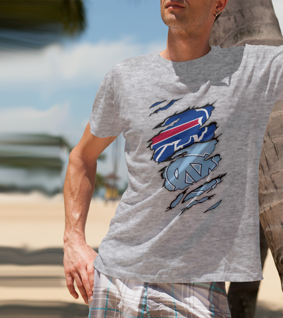 Buffalo Bills North Carolina Tar Heels Logo Claw Marks T-Shirt