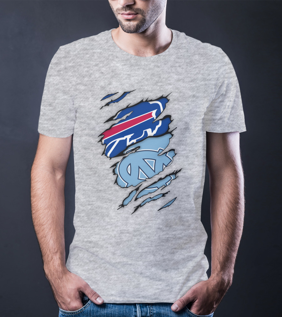 Buffalo Bills North Carolina Tar Heels Logo Claw Marks T-Shirt