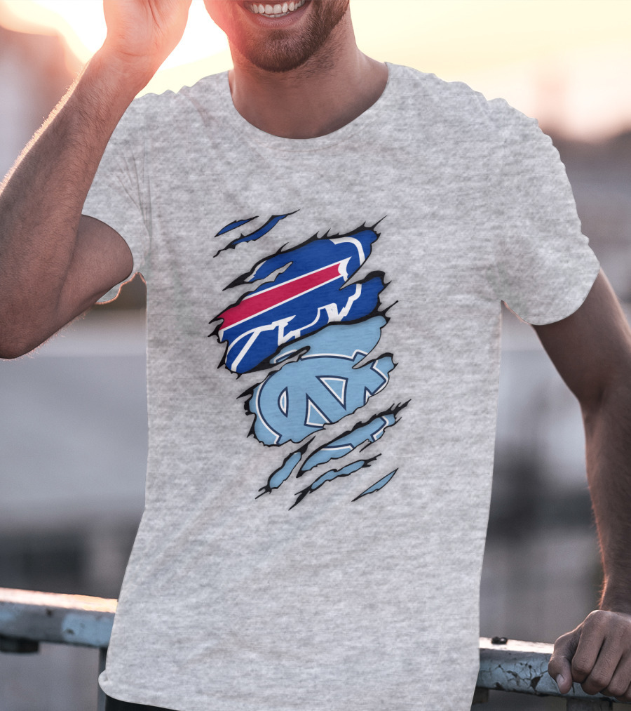 Buffalo Bills North Carolina Tar Heels Logo Claw Marks T-Shirt