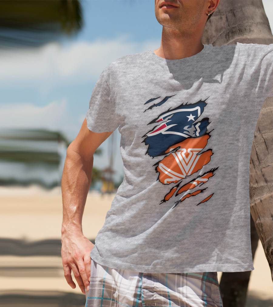 New England Patriots Virginia Cavaliers Dual Logo Fan T-Shirt