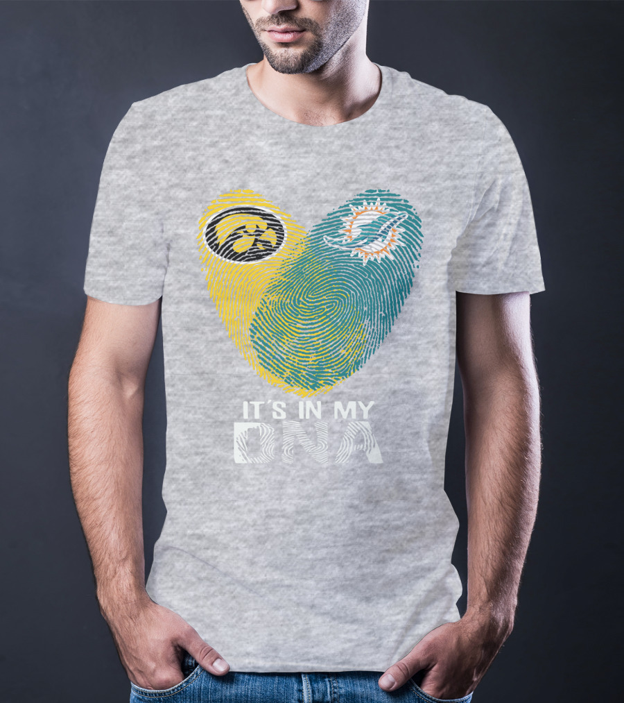 Miami Dolphins Iowa Hawkeyes It's In My Dna T-Shirt