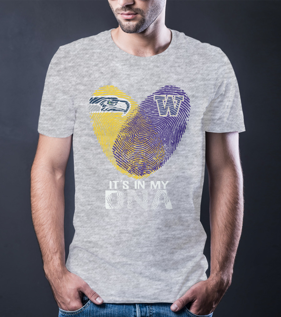 Seattle Seahawks Washington Huskies It's In My Dna T-Shirt