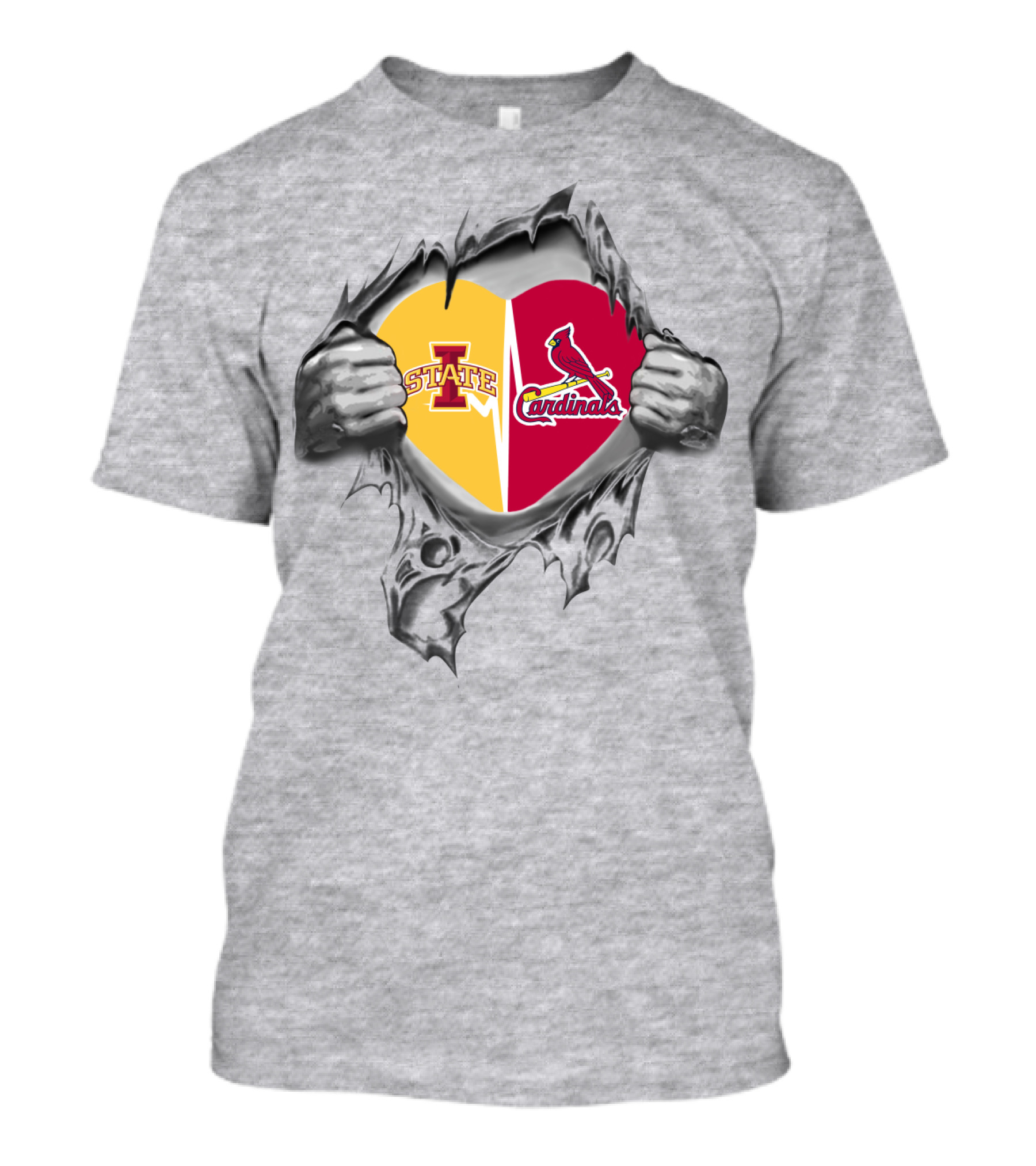 Iowa State Cyclones St Louis Cardinals Heart Hands T-Shirt