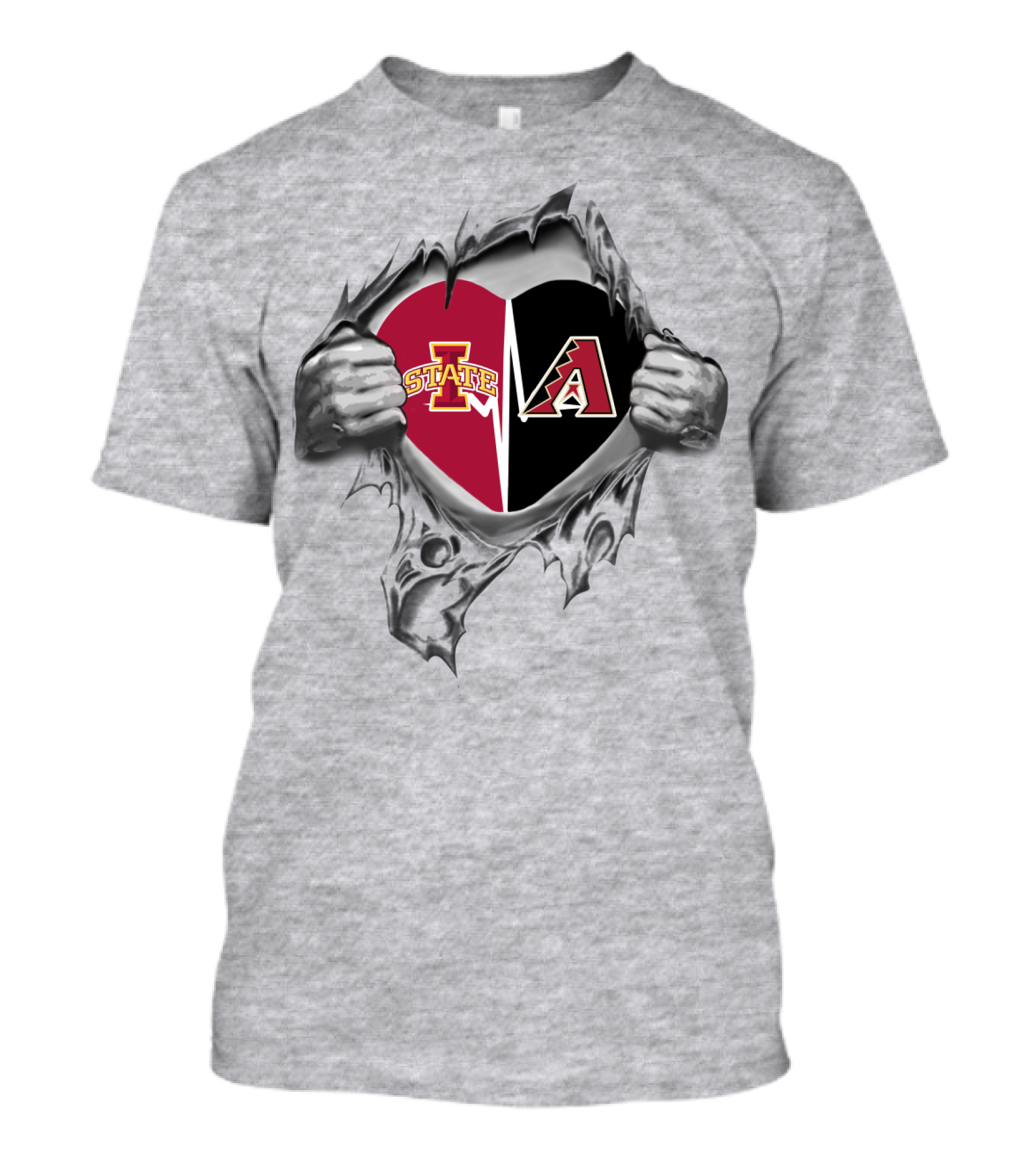 Iowa State Cyclones Arizona Diamondbacks Heart T-Shirt