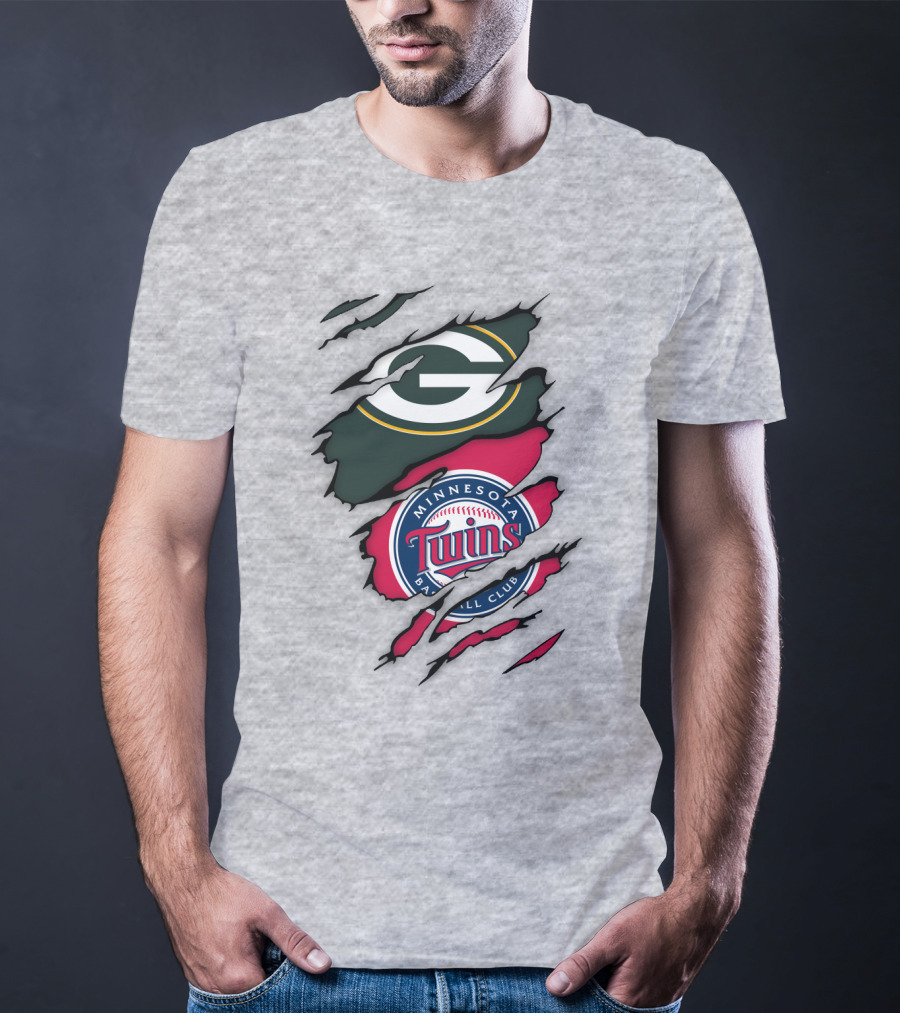 Minnesota Twins Baseball Club Green Bay Packers T-Shirt