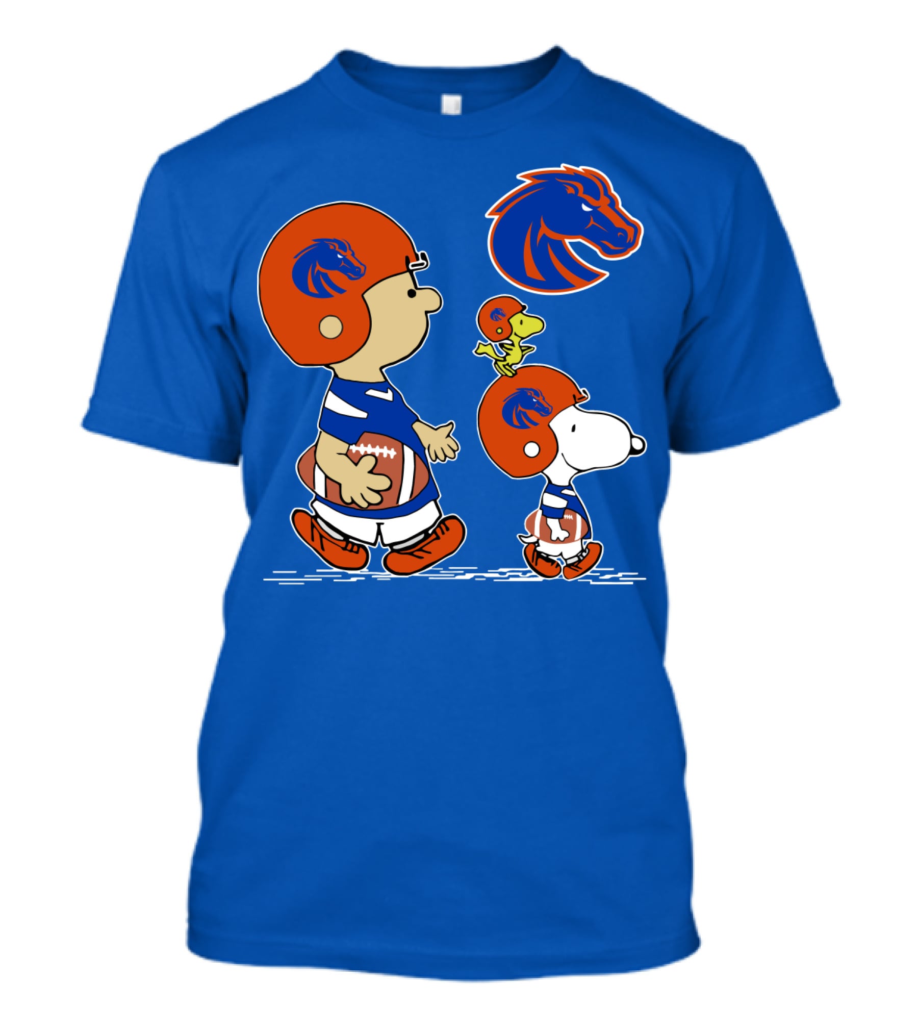 Boise State Broncos Football Characters With Helmets And Mascot T-Shirt
