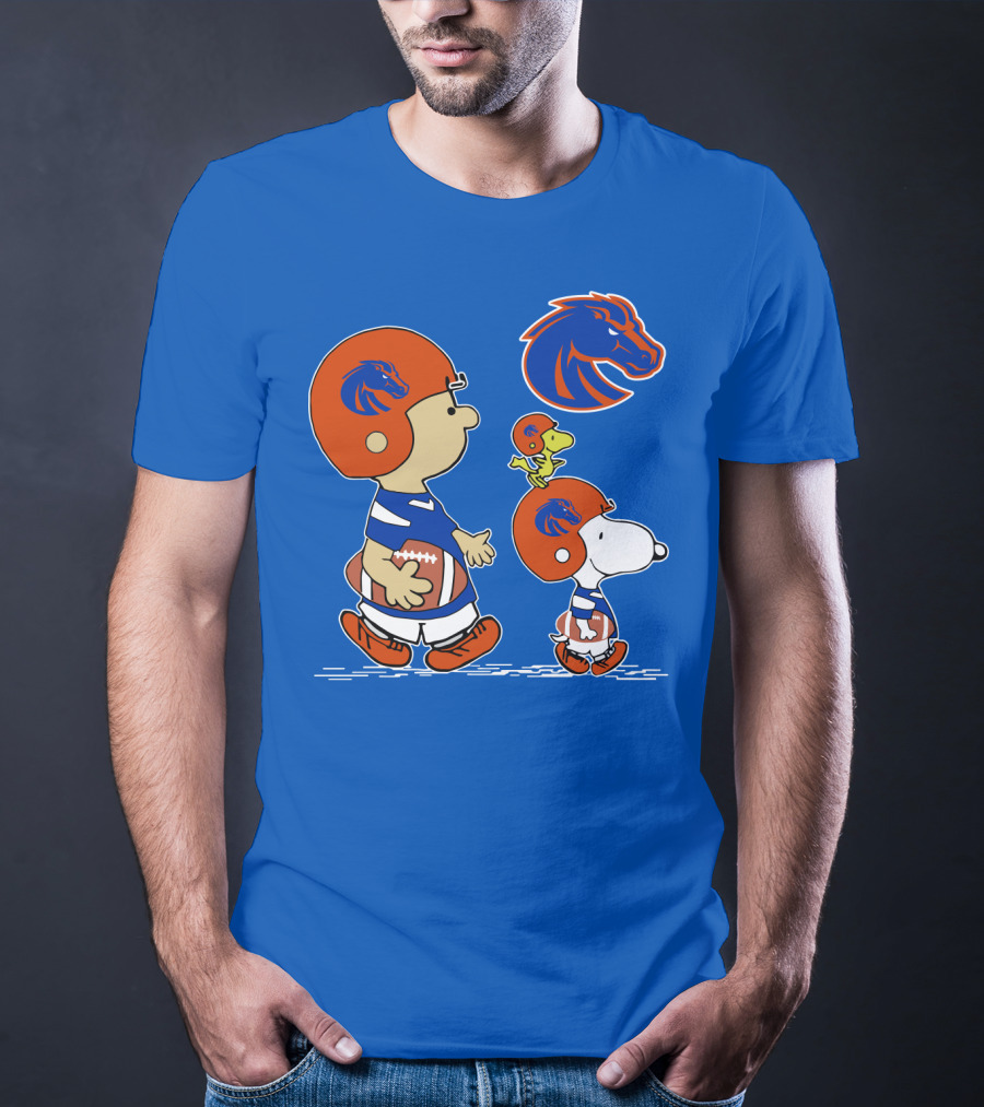 Boise State Broncos Football Characters With Helmets And Mascot T-Shirt