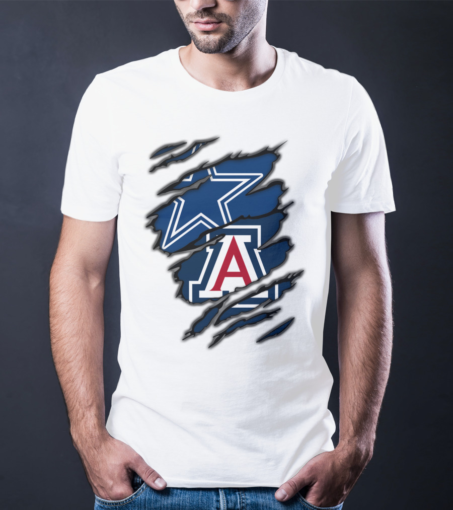 Dallas Cowboys Arizona Wildcats Torn Ripped Claw T-Shirt