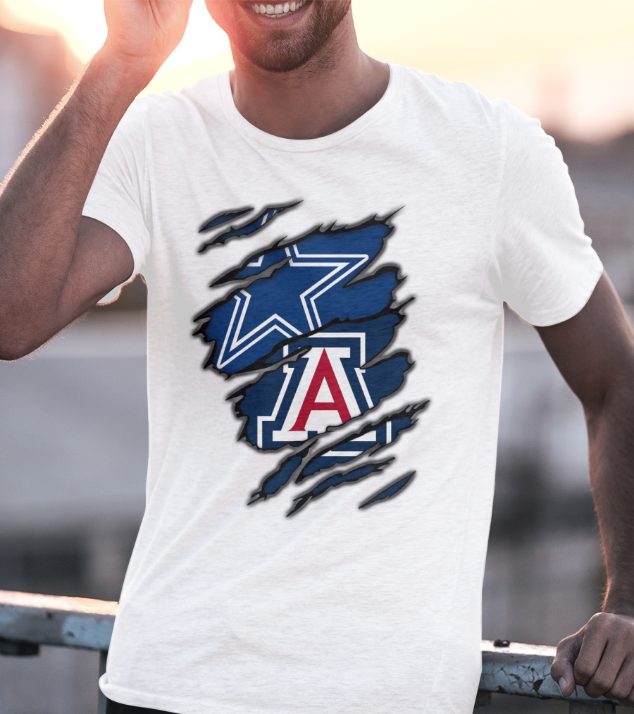 Dallas Cowboys Arizona Wildcats Torn Ripped Claw T-Shirt