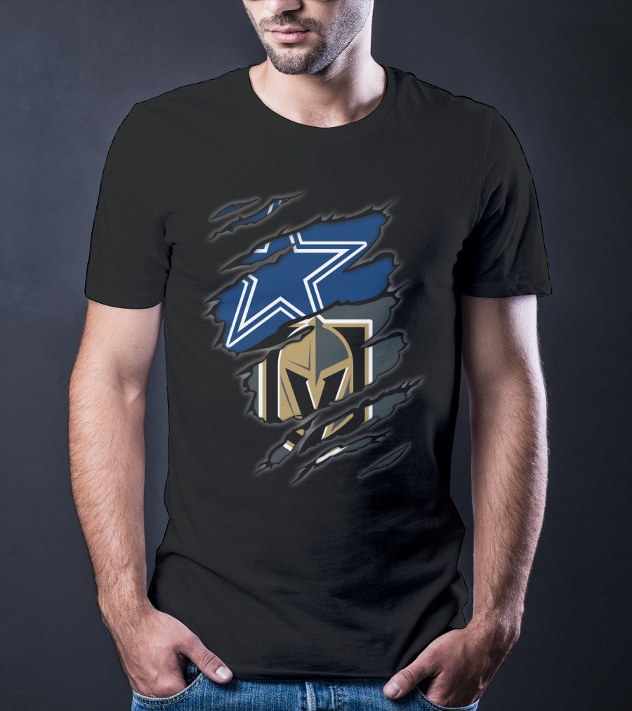 Dallas Cowboys Vegas Golden Knights Fan Crossover T-Shirt