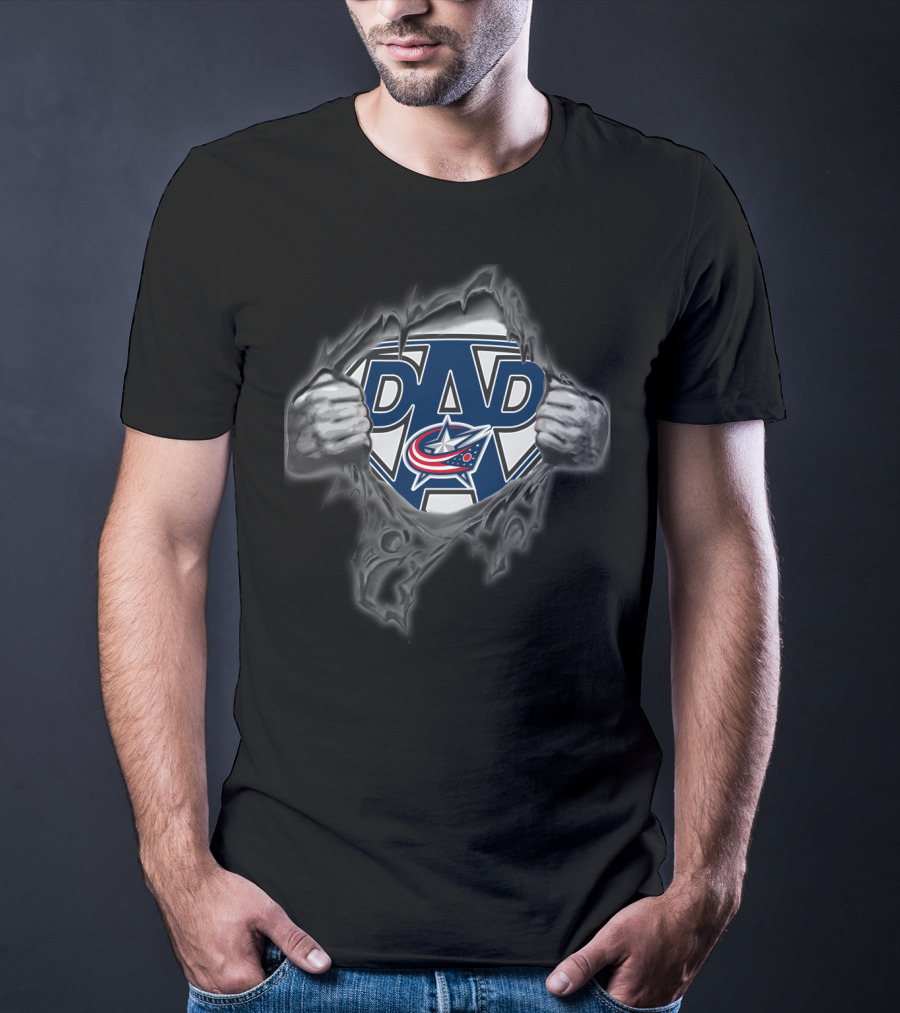 Columbus Blue Jackets Super Dad Hero T-Shirt