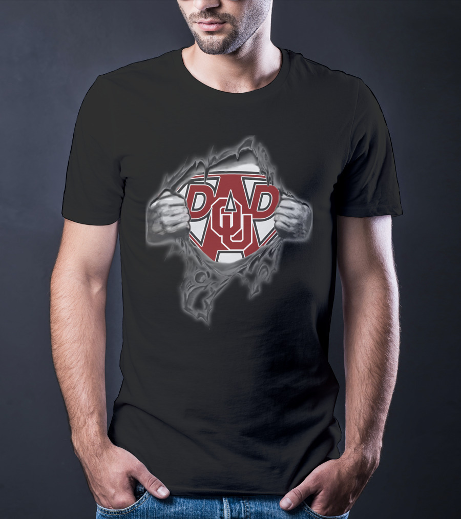 Sooners Dad OU Superhero Emblem T-Shirt