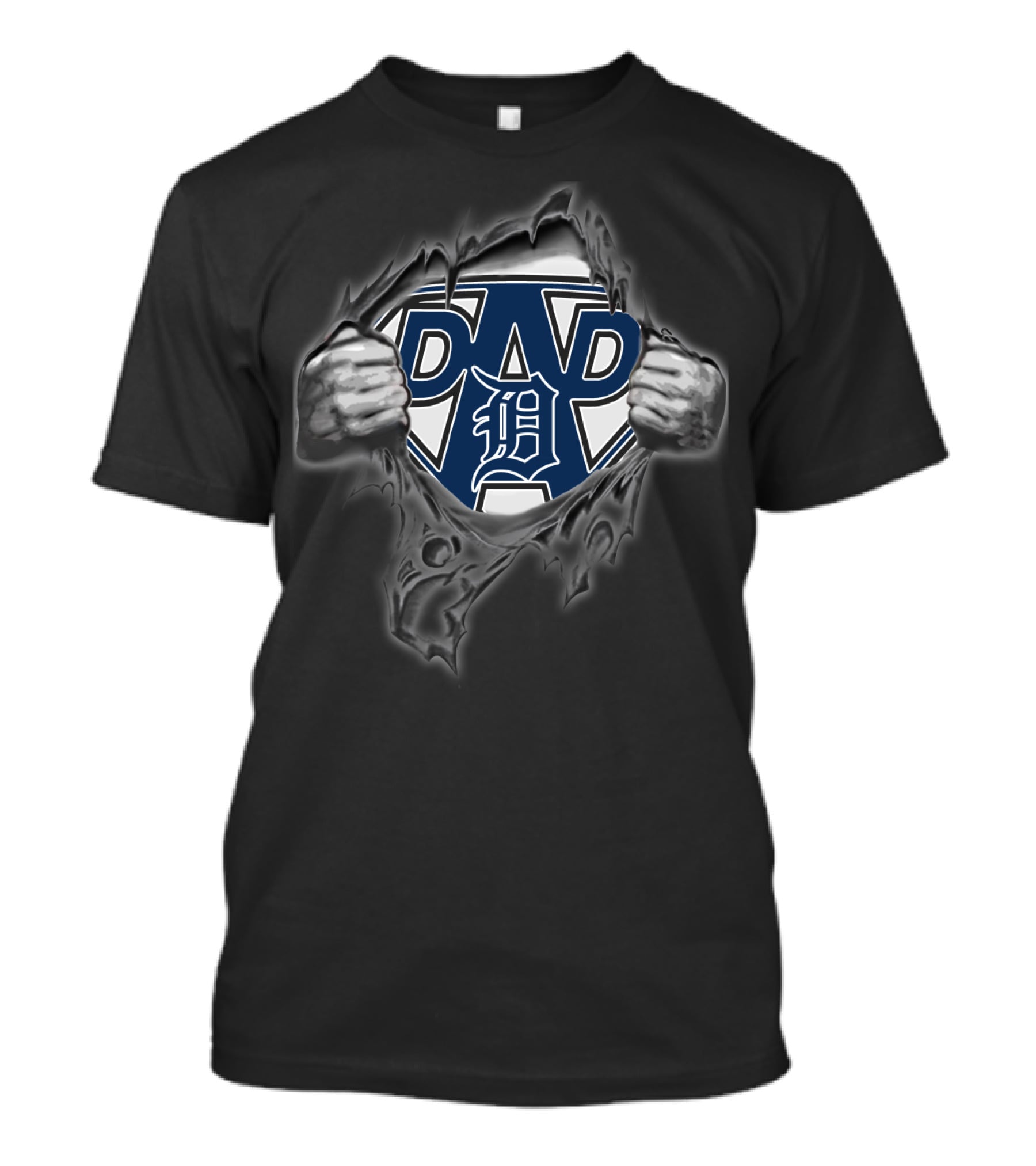 Detroit Tigers Super Dad Logo Emblem T-Shirt