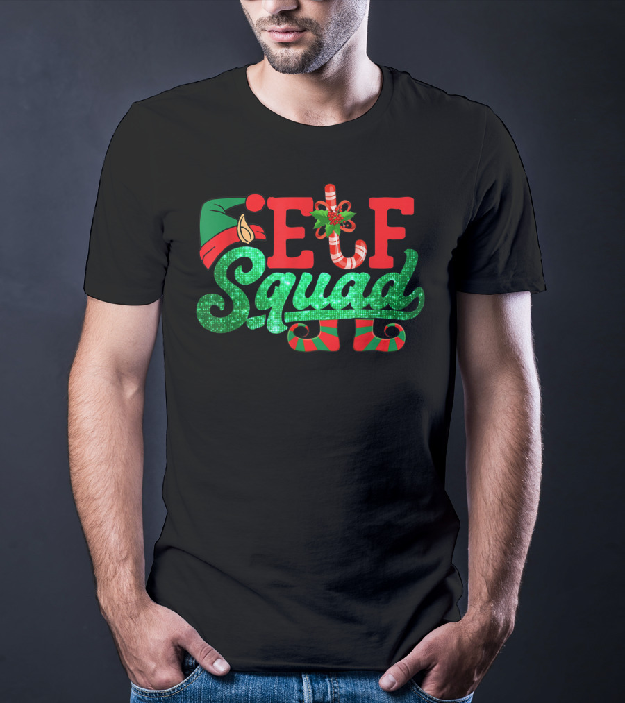 Elf Squad Funny Family Matching Christmas Holiday T-Shirt