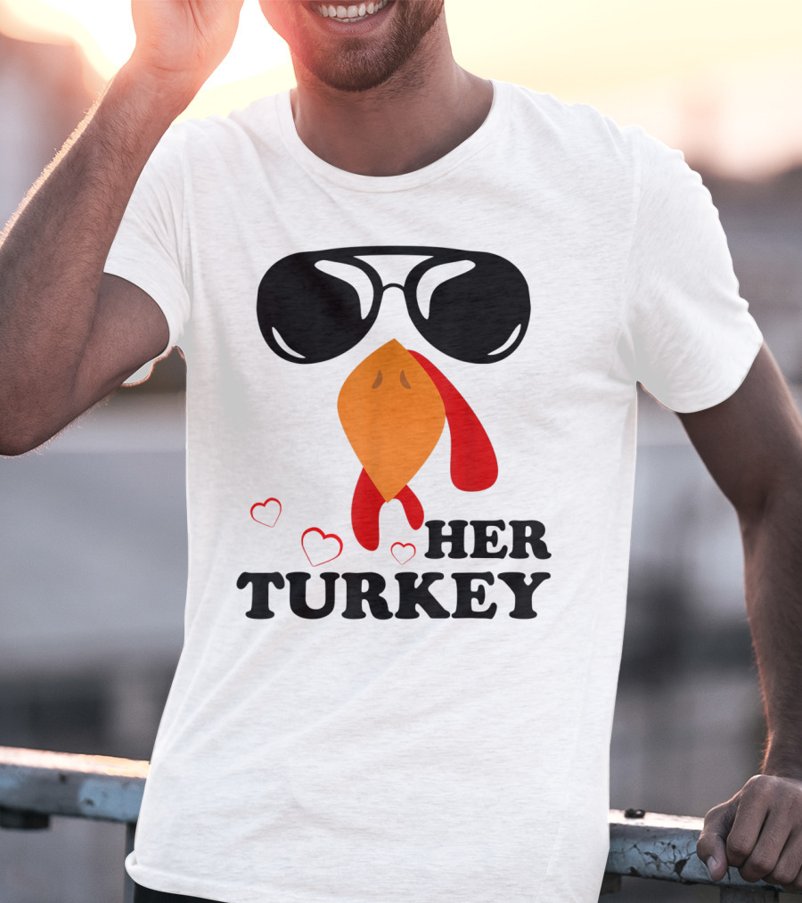 Her Turkey Funny Men's Matching Thanksgiving T-Shirt